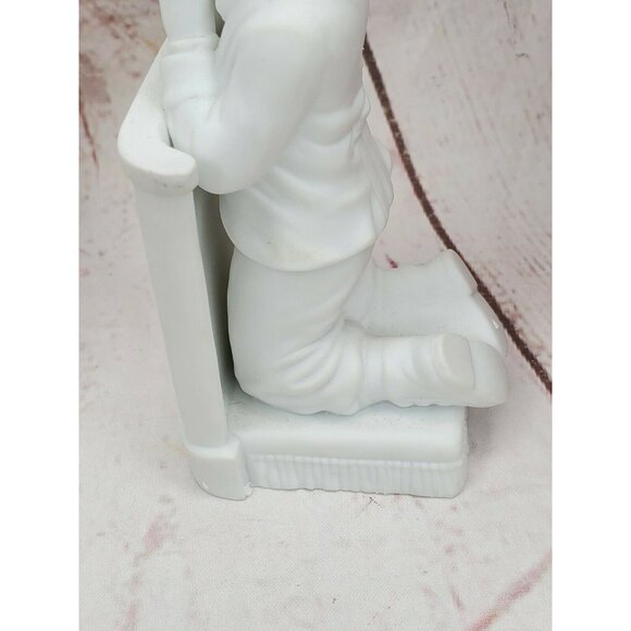 Rare Vintage Dept. 56 I Believe Boy White Porcelain Inspirational Silhouettes Co - Picture 10 of 12